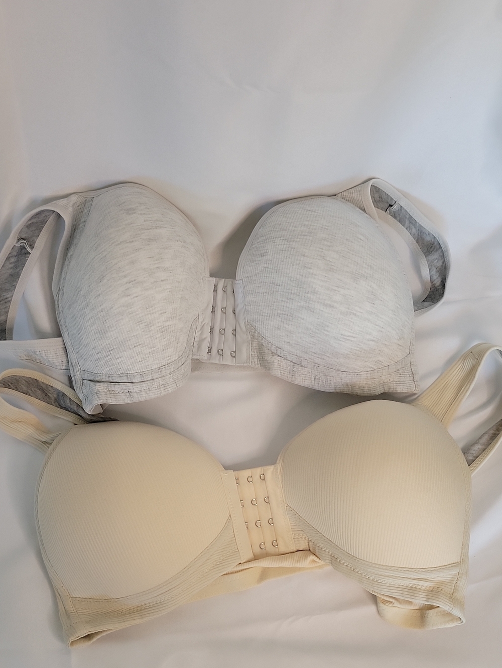Comfort Seamless T-Shirt Bra - White Heather and Cream